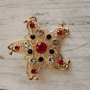 STAR BROOCH CHRISTMAS 🎄VINTAGE Style Nostalgic Christmas  BROOCH Loaded with Ge